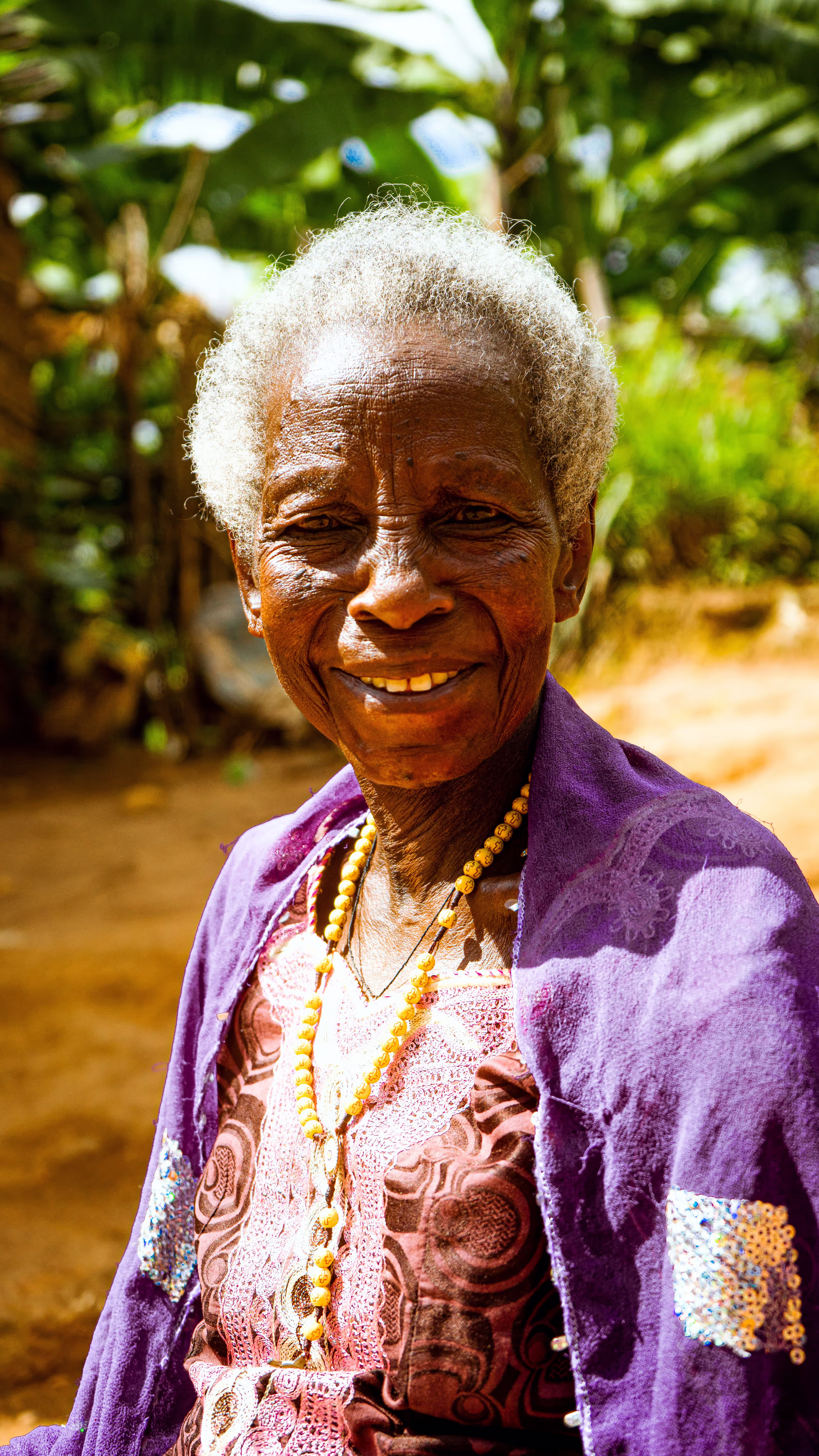 Volunteer helping a senior
